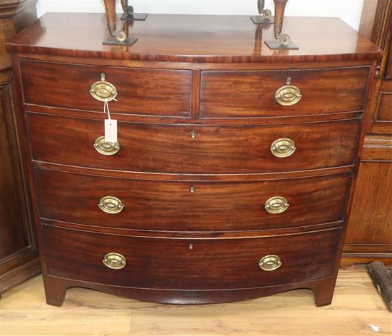 A Regency mahogany bowfront chest W.108cm